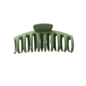 Pince à cheveux 11cm vert mat minimaliste avec finition givrée pour cheveux épais
