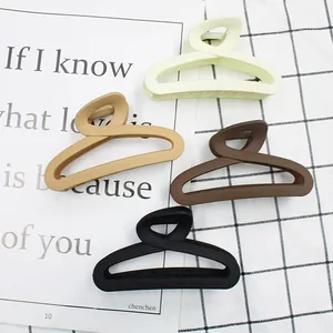 Large Matte Plastic Hair Claw For Women Retro Simple Hollow Shark Clip Geometric Hair Accessory Daily Wear Hairpin Clip