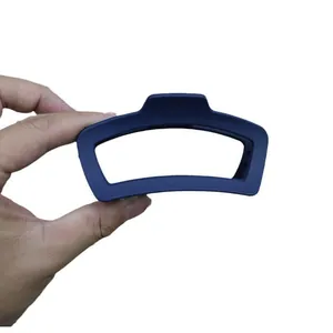 Pinza per capelli blu scuro opaco con design geometrico rettangolare vuoto