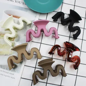 Lot de pinces à cheveux ondulées en forme de Z en six couleurs neutres disposées en cercle