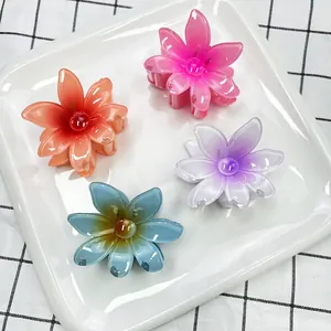 Pinces à cheveux en forme de fleurs tropicales dégradées pour coiffures estivales