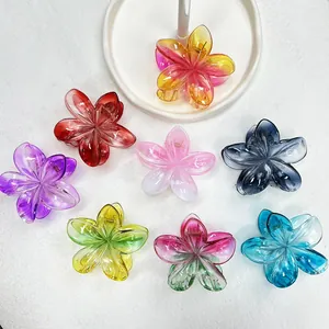 Pinces à cheveux en forme de fleur de frangipanier dégradée pour les vacances à la mer