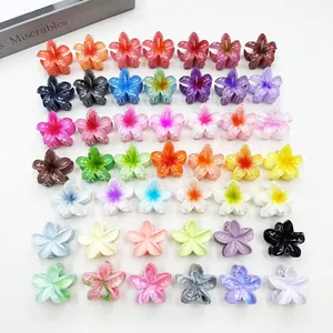 Set di mollette per capelli a forma di fiore di plumeria in vari colori vivaci