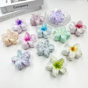 Set di mollette per capelli a forma di fiore con sfumature e glitter per donna