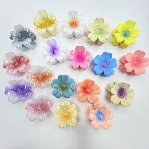 Set di mollette per capelli a forma di fiore di frangipani in vari colori vivaci
