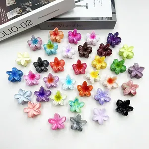 Pinzette per capelli a fiore di frangipane da 4cm colorate per vacanze e acconciature