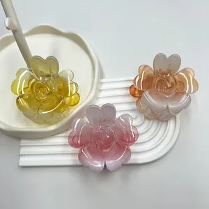 Molle per capelli a forma di fiore in resina sfumata per acconciature eleganti
