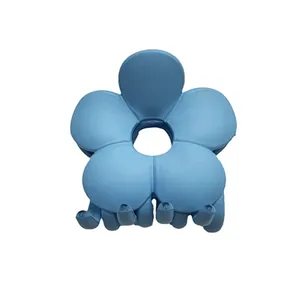 Pinza per capelli a fiore azzurro opaco con design traforato per styling eleganti