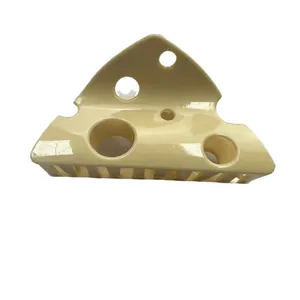 Creative cheese-shaped hair claw clip in creamy yellow with realistic holes and sturdy teeth