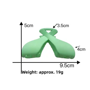 Mint green matte bow hair claw clip with detailed 9.5cm dimensions and 19g weight specs