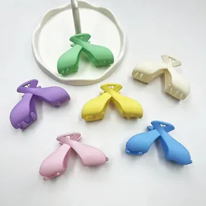 Large Matte Bow Hair Claw Clip For Women Fashion Candy Color Shark Clip Simple Ponytail Holder Hair Styling Accessories