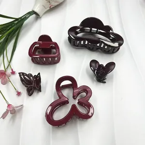 Elegante Molletta per Capelli Rosso Ancora per Donna Farfalla Cuore Nuvola in Resina Lucida Accessorio Capelli Regalo