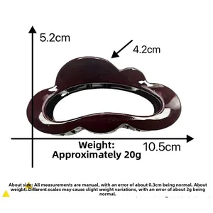 Detailed size view of dark burgundy cloud hair claw clip measuring 5.2cm in height