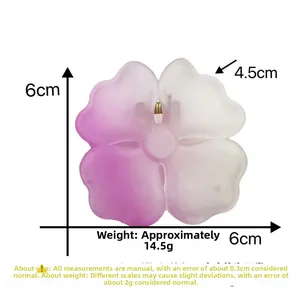 Detailed size specifications for pink gradient flower claw clip with dimensions and weight