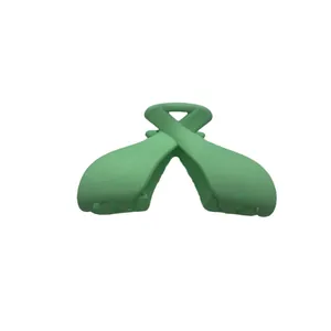 Elegant pale green bow hair claw clip with matte finish for women's hairstyle
