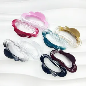 Set of 6 colorful cloud-shaped claw clips in vibrant gradients and solid finishes