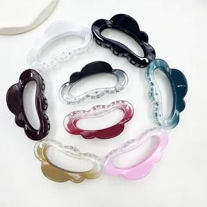 Cloud-shaped hair claws in assorted colors set for thick hair elegant styling