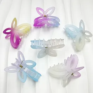 Set di 6 mollette per capelli a farfalla con colori sfumati e finitura opaca