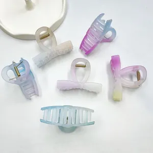 Set of 6 colorful jelly hair claw clips with bow tie and striped designs for women