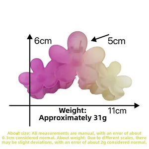 Detailed size specifications for 11cm frosted gradient floral hair claw clip