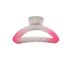Frosted gradient candy color semi-circle hair claw clip with matte finish and large grip
