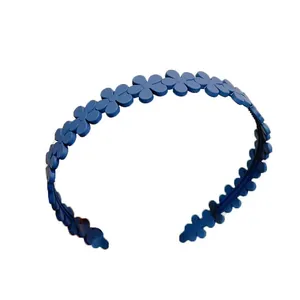 Cerchietto con fiori blu scuro opaco con design antiscivolo accessorio capelli dolce
