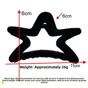 Detailed size and weight specs of 11cm velvet star claw clip for hair styling