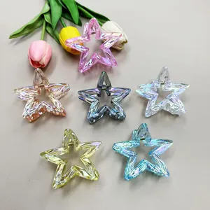 Iridescent Star Hair Claw Clip For Women Colorful Plastic Five-Pointed Star Shape Hair Clip Sweet Candy Color Shark Clip Daily Hair Accessories