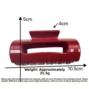 Detailed size specifications for the large red hair claw clip showing 10.5cm length