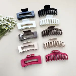 Soft Silicone Large Hair Claw Clip Unbreakable Geometric Matte Shark Clip For Women Thick Hair Accessories