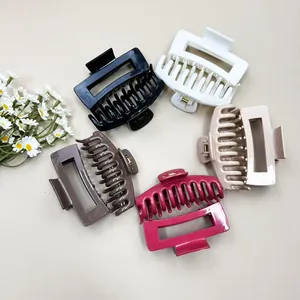 Matte soft silicone shark hair claw clips in five colors for thick hair accessories
