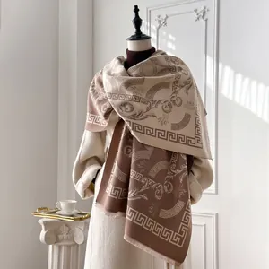 Detail of cashmere-like shawl featuring Greek meander borders and Baroque floral patterns