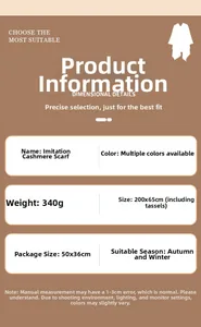 Specifications of vintage paisley pashmina scarf measuring 200x65cm and 340g weight