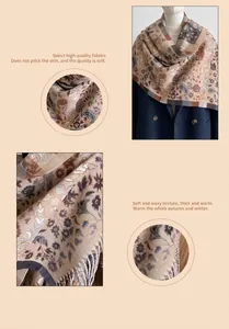 Détail des motifs cachemire et des franges douces sur cette écharpe vintage