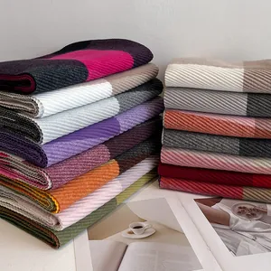 Chic multi-color patchwork pleated scarf for women with elegant textured wrinkle design