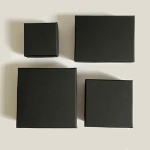 Minimalistisches Marmormuster Und Mattschwarzes Schmuckkästchen Aus Karton Für Ringe Ohrringe Armband Aufbewahrung Geschenkverpackung Quadratische Box