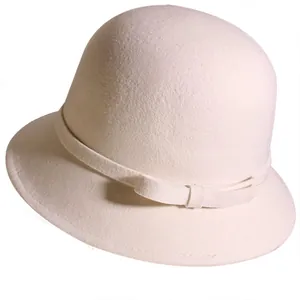 Vintage Französisch Hepburn Stil Polyester Filz Glockenhut Mit Schleife Für Damen Elegant Breitkrempiger Warmer Winterhut