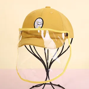 Berretto da Baseball Protettivo per Bambini Con Visiera Trasparente Rimovibile Cappello in Cotone Antipolvere per Ragazzi Ragazze