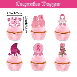 Διακοσμητικά cupcake με ροζ κορδέλα για την ευαισθητοποίηση με διαστάσεις προϊόν