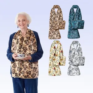 Bavoir Imperméable Pour Adultes Personnes Âgées Écharpe De Repas Lavable Protecteur De Vêtements Avec Sac De Rangement