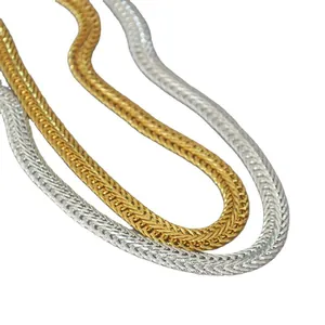 Geflochtene Schlangenkette Halskette in polierten Gold- und Silbermetalltönen