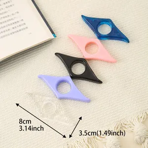 Thumb Book Page Holder Acrylic Plastic Single Handed Reading Assistant Support Bookmark Lightweight Portable Reading Tool