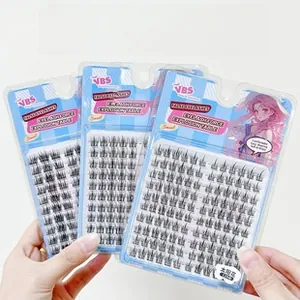 Nahaufnahme von drei Boxen VBS Sonnenblumen-Einzelwimpern mit Anime-Stil Verpackung