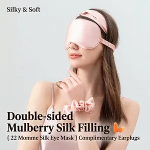 Mulberry Satin Sleep Eye Mask Pure Satin Blackout Blindfold With Elastic Strap Soft For Sleeping Travel Women Men