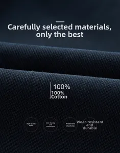 Macro view of 100% cotton twill fabric texture in deep blue for winter jackets