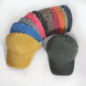 Berretto da Baseball in Cotone Lavato Vintage Donna Uomo Soft Top Cappello da Sole Regolabile Outdoor Casual Retro Peaked Cap