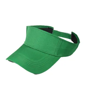 Unisex emerald green sun visor hat with wide brim and adjustable strap for outdoor sun protection