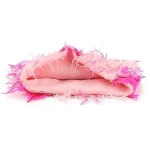 Pink knit beanie featuring fluffy cat ears and long faux fur textures for winter warmth