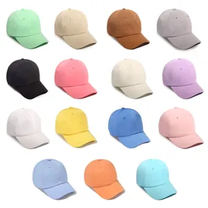 Minimalist cotton baseball cap collection in fifteen solid colors with curved brim