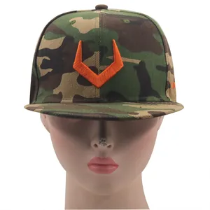 Casquette Snapback Avec Lettre V Et Bois Brodés Pour Hommes Femmes Coton Visière Plate Hip Hop Baseball Camouflage Streetwear
